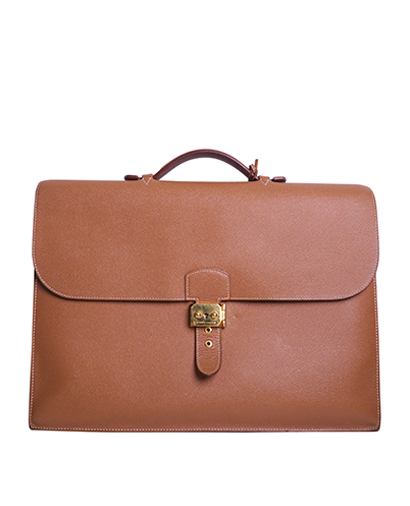 Sac a Depeche Veau Courchevel in Gold, front view